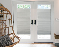 blinds beside a front door